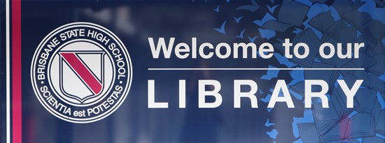 School banner that reads, Welcome to our library